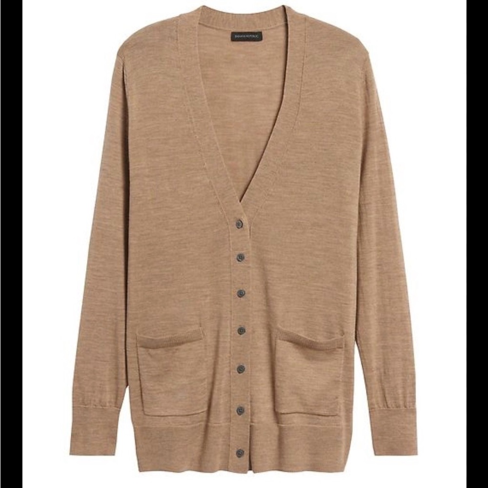 Banana Republic Brown Cardigan Merino Wool Sweater